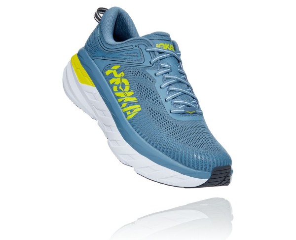 Hoka One One Bondi 7 Mens UK - Blue Road Running Shoes - RLCKN4938